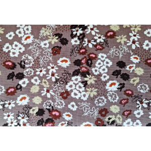 Baumwollstoff (feiner Popelin) BLUMEN auf MAUVE (Grundpreis € 6,00/m)